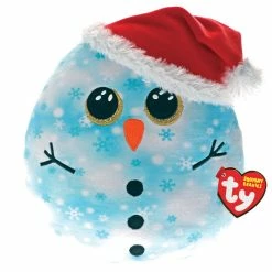 Beanie Boos Ty Beanie Boos Squish A Boo 14 Inch Xmas Fleck Snowman Blue
