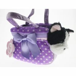 Other Plush In Bag Bulldog In Purple Dot Bag